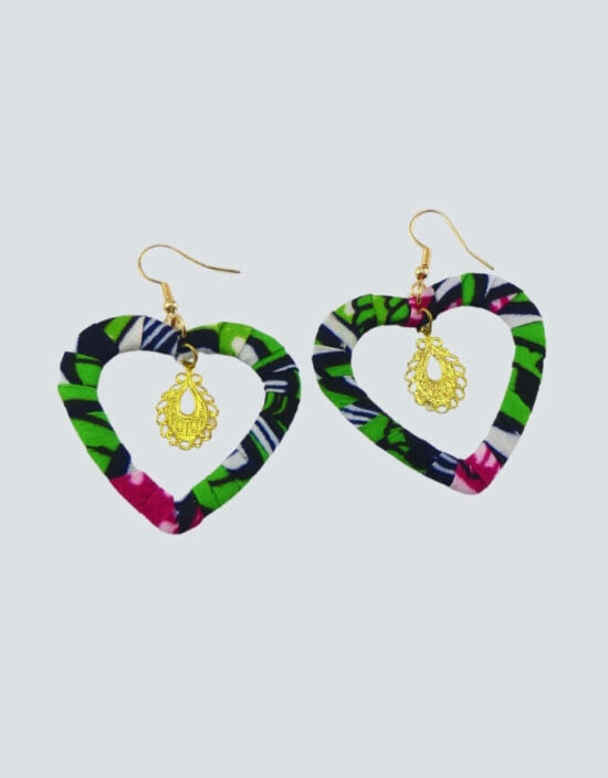 boucles d'oreilles cajou wax africain