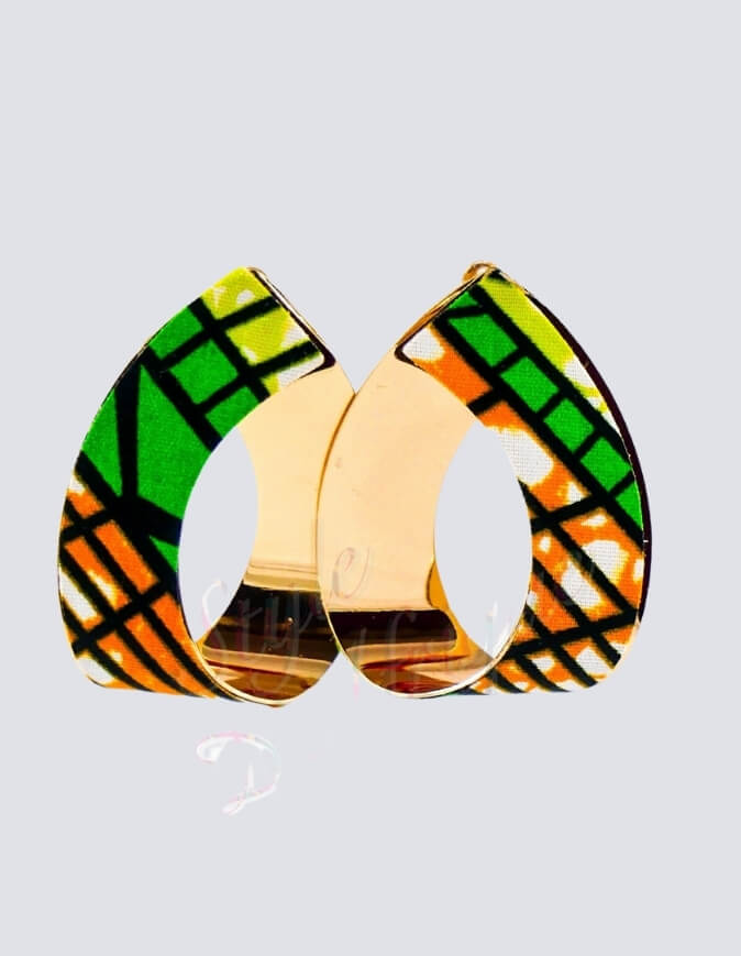 boucles d'oreilles cajou wax africain