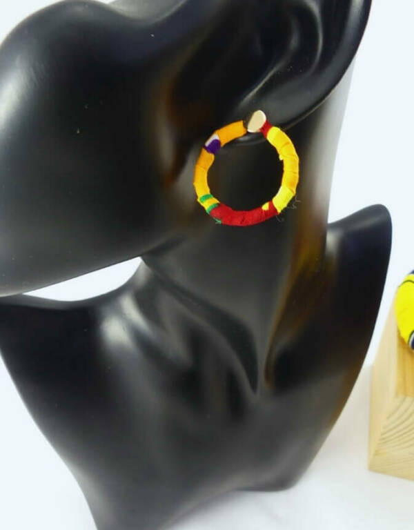 Boucles d'oreilles Rita, boucles d'oreilles créole wax africain tissu ethnique