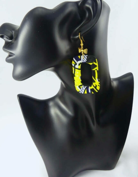 Boucles d'oreilles Casiope pendante wax africain ankara