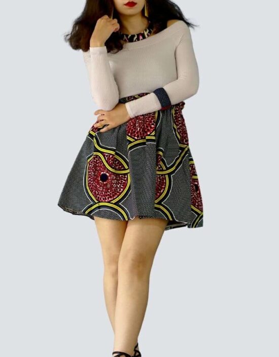 Jupe Lulu bleu violet, wax africain wax jupe patineuse évasée wax africain femme. jupe patineuse wax africaine ethnique jupe midi africaine wax pagne pour femme fleuri été