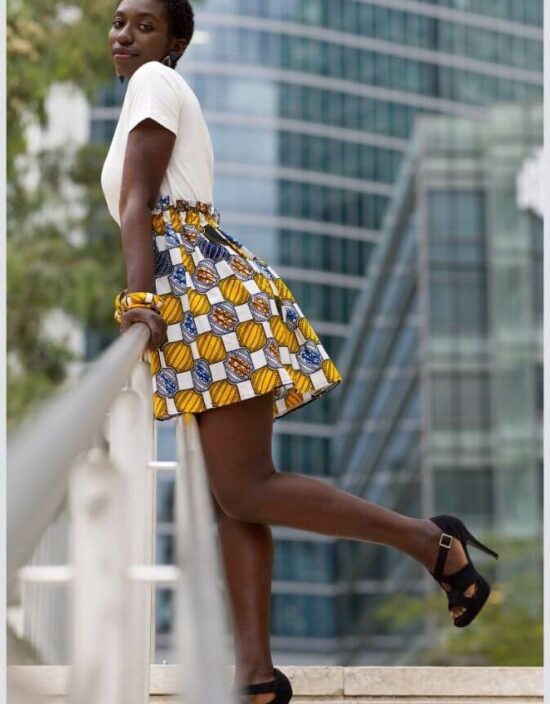 Jupe Lulu élastiquée à carreaux, jupe wax africain wax jupe patineuse évasée wax africain femme. jupe patineuse wax africaine ethnique jupe midi africaine wax pagne pour femme fleuri été