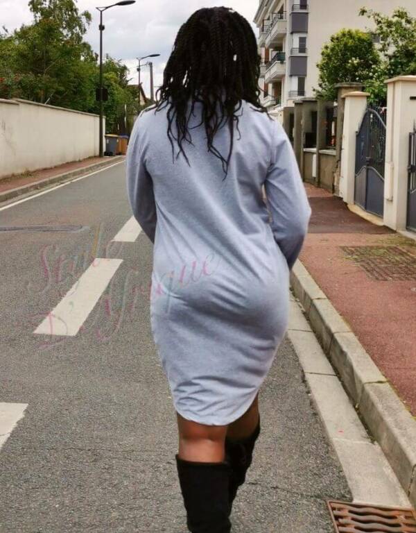 Robe pull grise wax africain motifs
