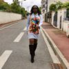 Pull gris à motifs Africain