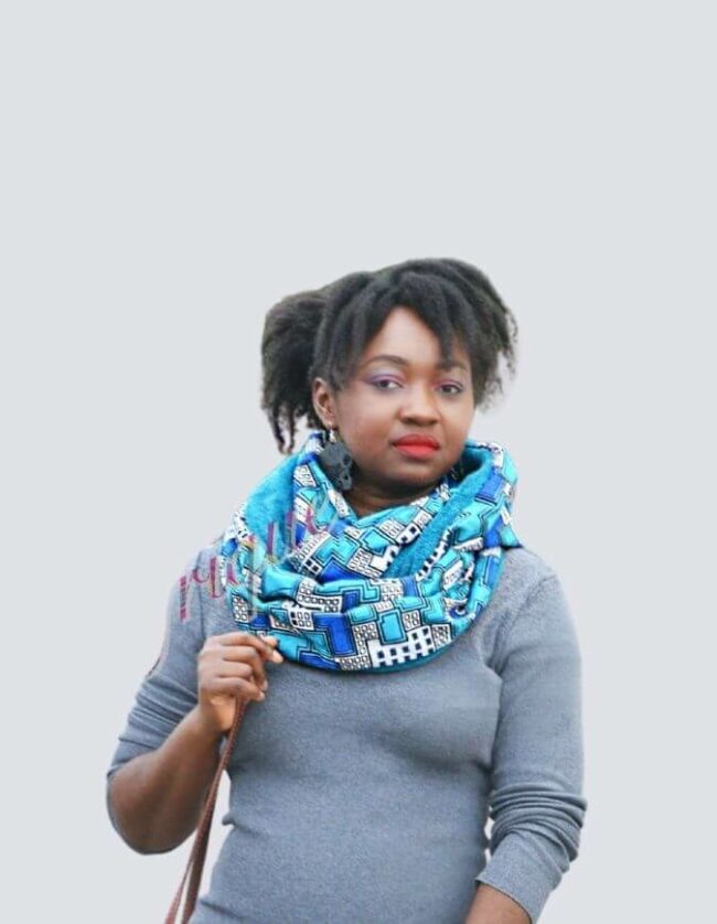 Snood bleu doublé polaire