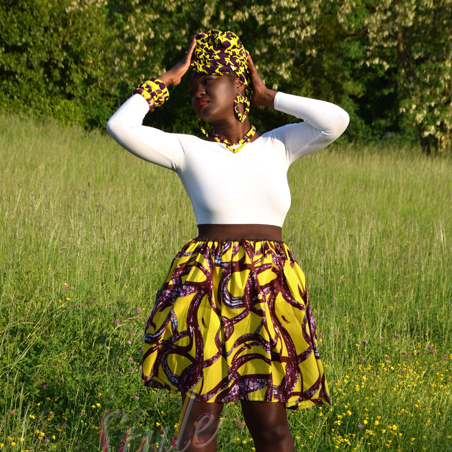 Mini jupe plissée évasée - Jupe en WAX africain - Style dAfrique