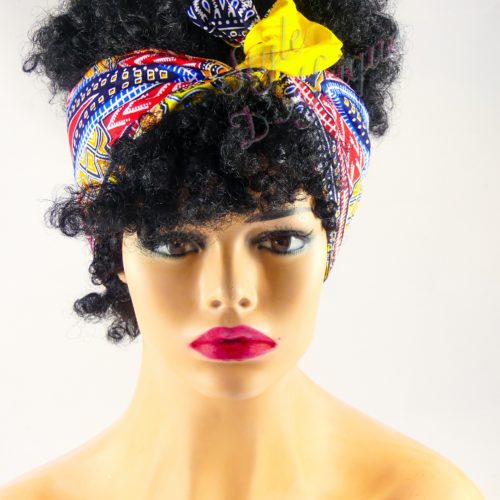 Très beau headband articulé DASHIKI serre-tête bandeau en DASHIKI de couleur jaune semi rigide. Bandeau en tissu africain idéal cadeau femme