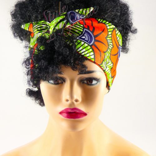 Très beau headband articulé Véro serre-tête bandeau en WAX de couleur bleue semi rigide. Bandeau en tissu africain idéal cadeau femme