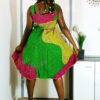 robe évasée wax africain femme. robe courte été wax africain bohème chic femme, robe de bal, robe été, robe de cérémonie femme, robe longue fleurie