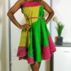 robe évasée wax africain femme. robe courte été wax africain bohème chic femme, robe de bal, robe été, robe de cérémonie femme, robe longue fleurie