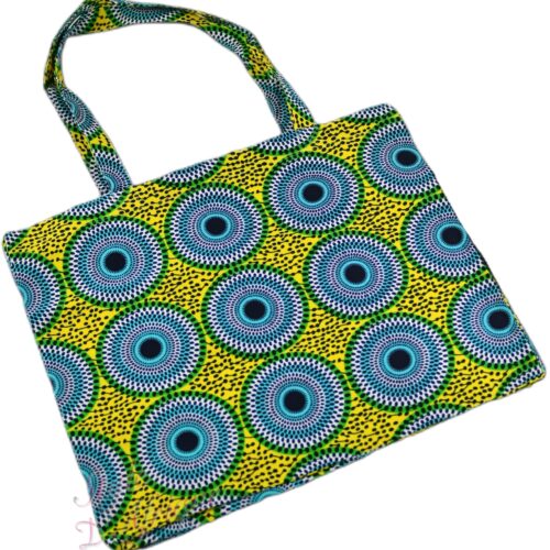 Tote bag wax Disque totebag tote-bag Sac pochette wax africain ankara