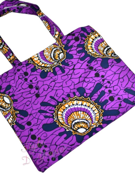 Tote bag wax Nkayi violet totebag tote-bag Sac pochette wax africain ankara