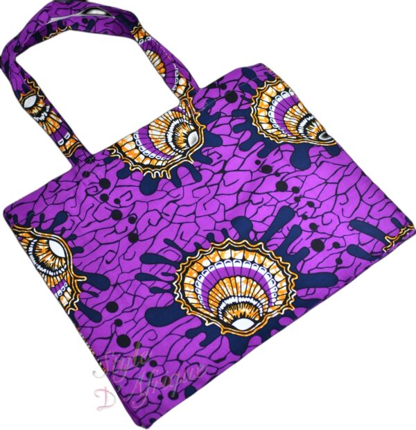 Tote bag wax Nkayi violet totebag tote-bag Sac pochette wax africain ankara