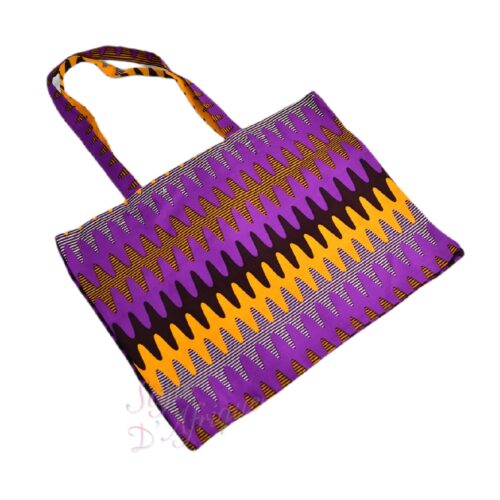 Tote bag wax Nkayi violet totebag tote-bag Sac pochette wax africain ankara