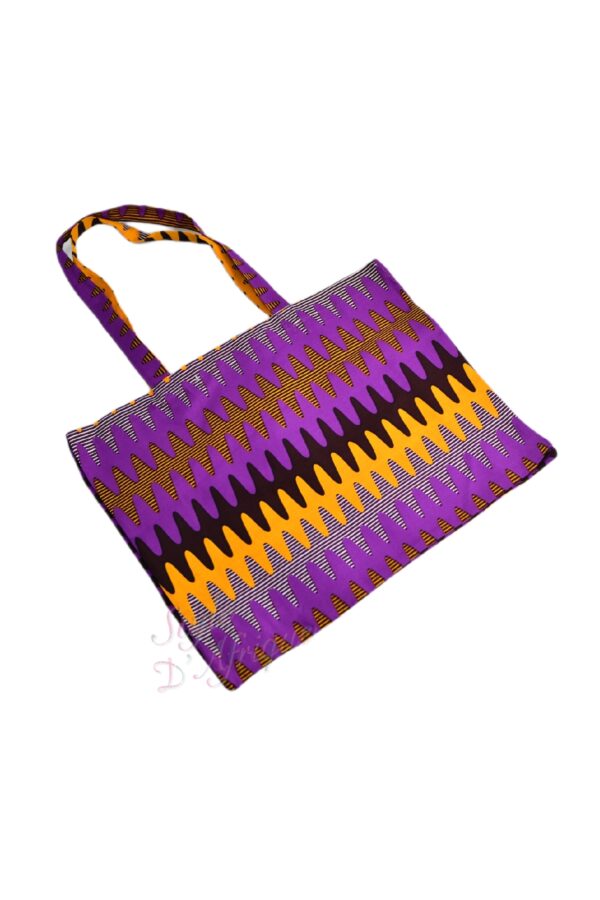 Tote bag wax Nkayi violet totebag tote-bag Sac pochette wax africain ankara