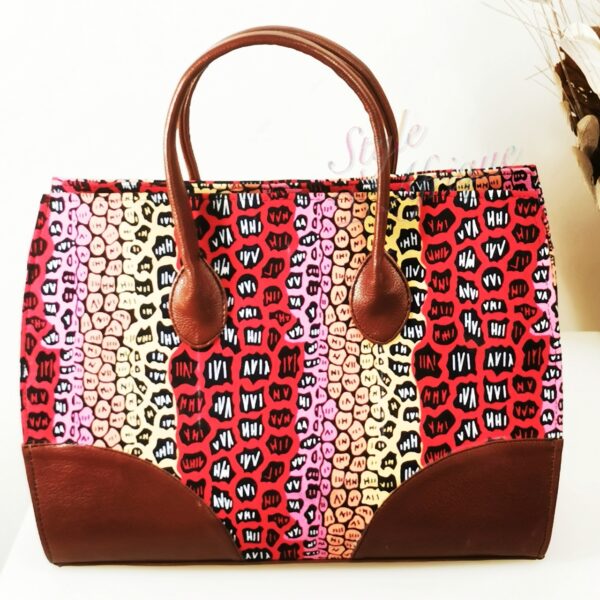 sac mayela rouge tissu wax africain ethnique chic sac à main