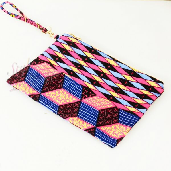 Pochette sac wax SIBITI Sac pochette wax africain ankara coloré coton ethnique portemonnaie