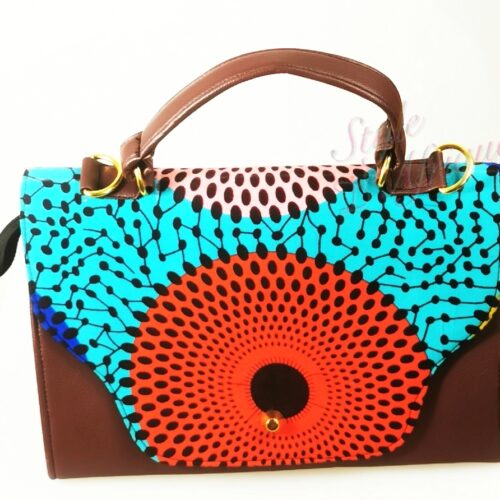 sac makasi disque tissu wax africain ethnique chic sac à main