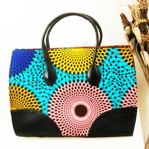 sac mayela Disques tissu wax africain ethnique chic sac à main