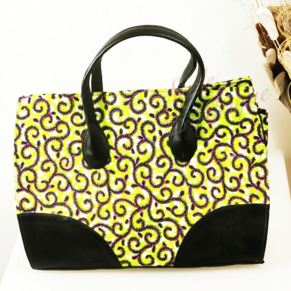 sac mayela vert tissu wax africain ethnique chic sac à main