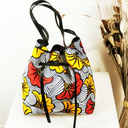 sac seau écolier wax africain