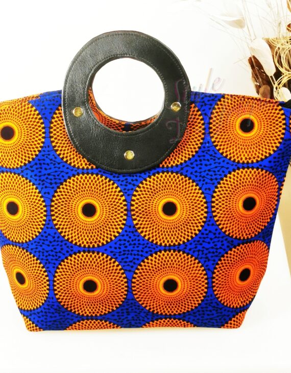 Sac anse wax sunny motifs africain en tissu ethnique