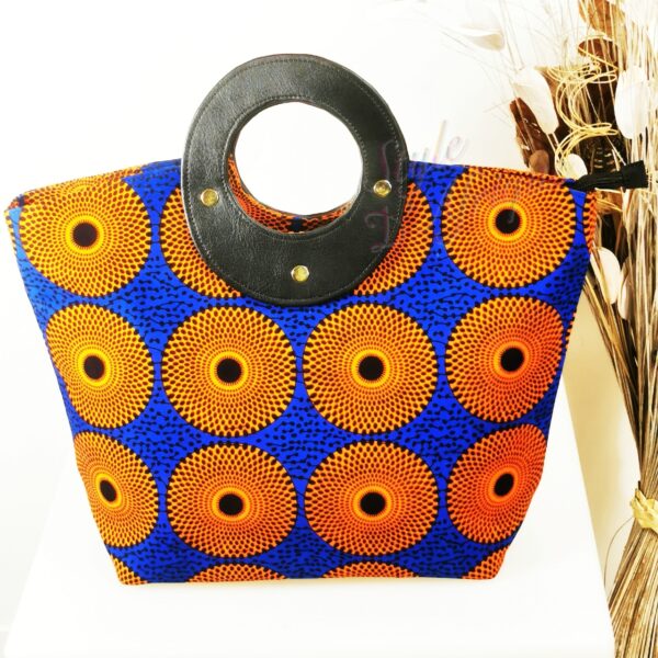 Sac anse wax sunny motifs africain en tissu ethnique