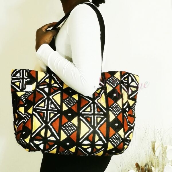 sac cabas molletonné bogolan tote-bag tote-bag Sac pochette wax africain ankara