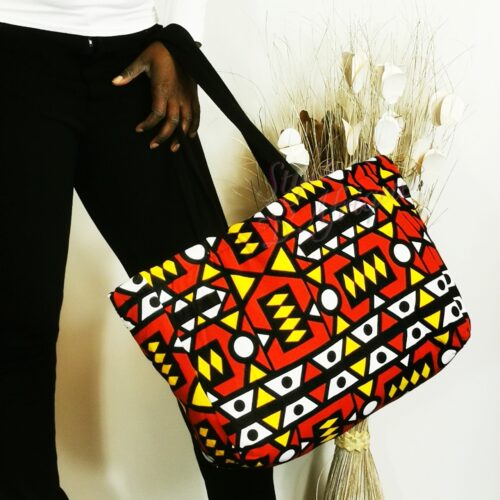 sac cabas molletonné tribal tote-bag tote-bag Sac pochette wax africain ankara