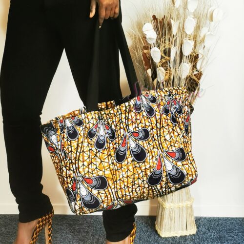 sac cabas molletonné plumetti tote-bag tote-bag Sac pochette wax africain ankara
