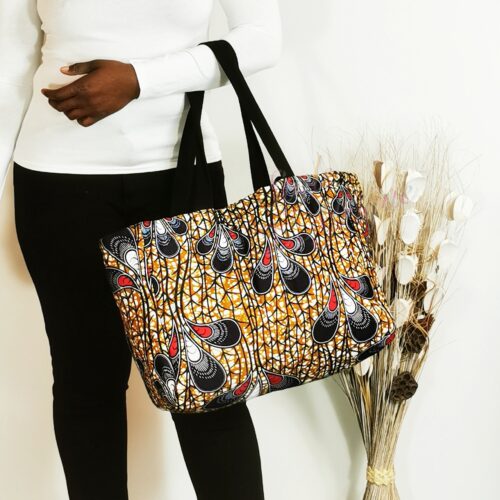 sac cabas molletonné plumetti tote-bag tote-bag Sac pochette wax africain ankara