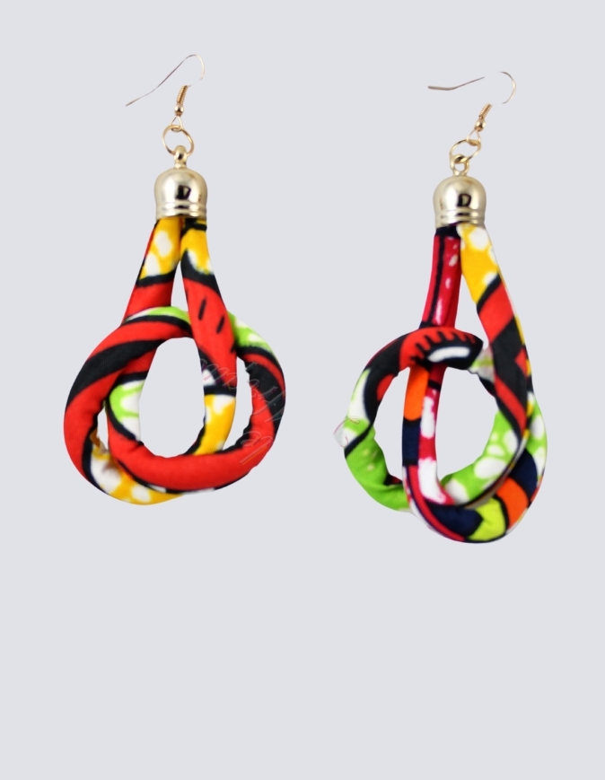 boucles d'oreilles gouttes wax africain