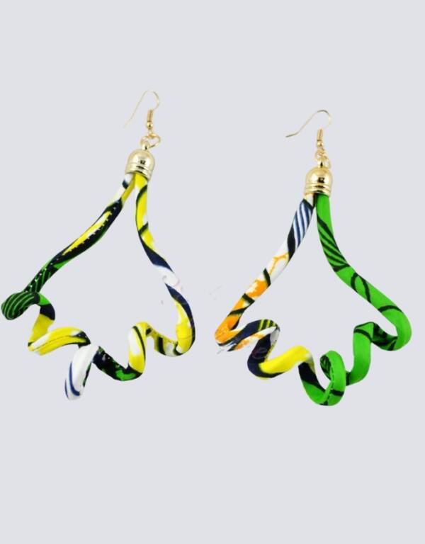 boucles d'oreilles spirale wax africain