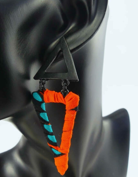 boucles d'oreilles triangle wax africain