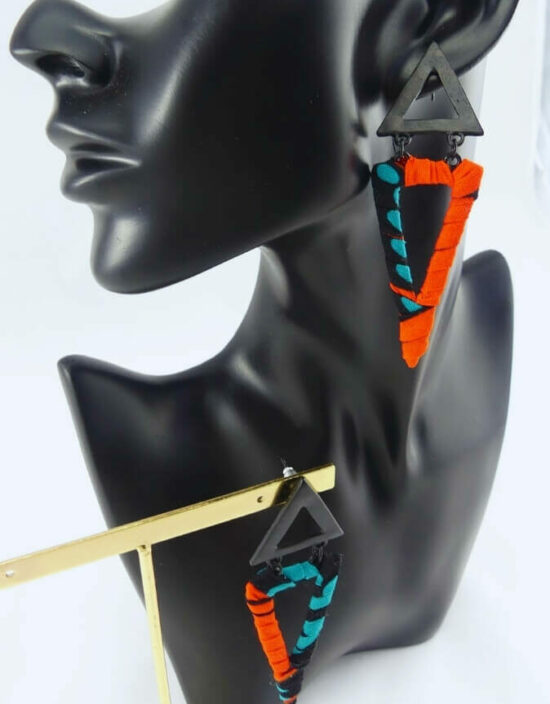boucles d'oreilles triangle wax africain