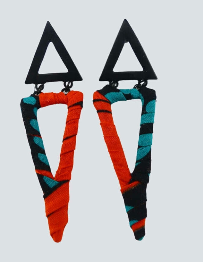 boucles d'oreilles triangle wax africain