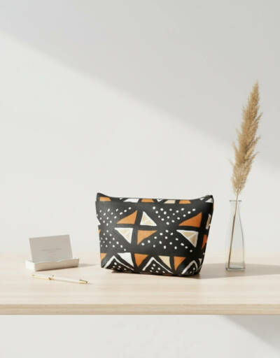 trousse de toilette motifs bogolan