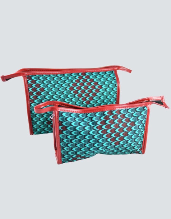 trousse de toilette wax vert pochette sac