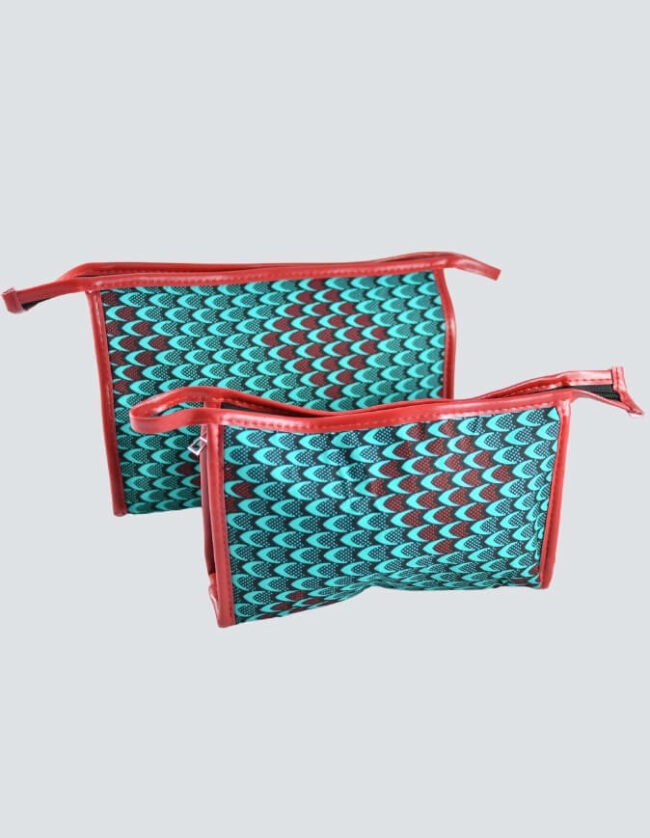 trousse de toilette wax vert pochette sac