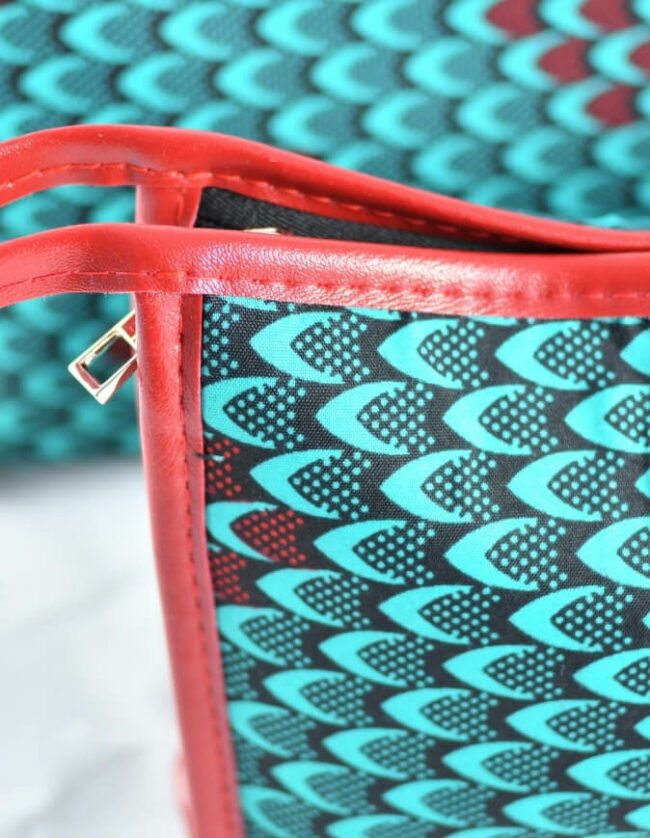 trousse de toilette wax vert pochette sac
