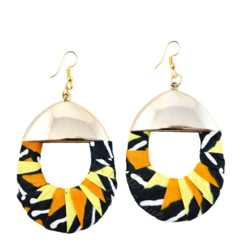 boucles d'oreilles ovales wax africain