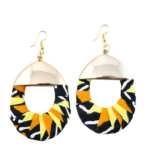 boucles d'oreilles ovales wax africain