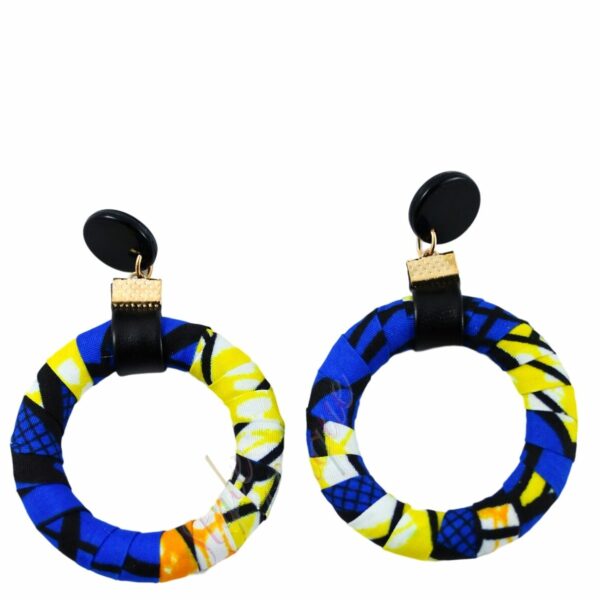 boucles d'oreilles rondes wax africain