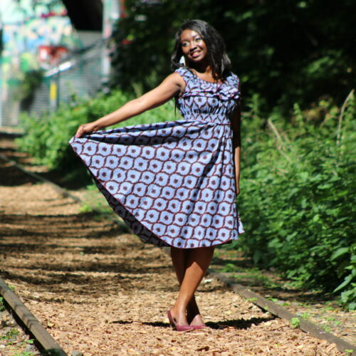 Robe été Lydia en wax africain motifs ethnique coton été