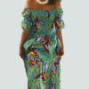Robe été Lydia en wax africain motifs ethnique coton été