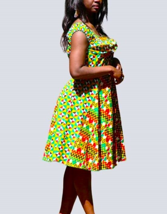 Robe été Rebecca en wax africain motifs ethnique coton été