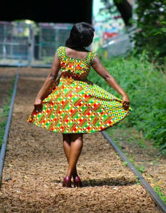 Robe été Rebecca en wax africain motifs ethnique coton été