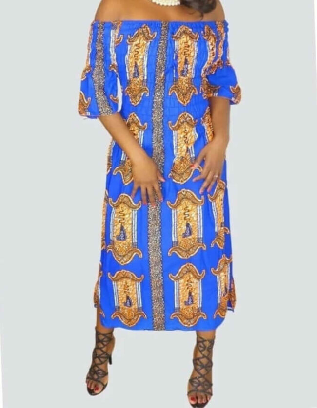 Robe été Valentine en wax africain motifs ethnique coton été