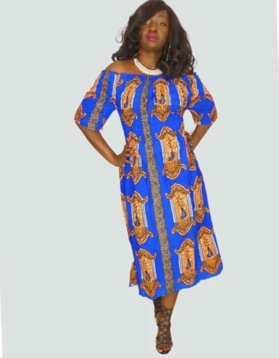 Robe été Valentine en wax africain motifs ethnique coton été