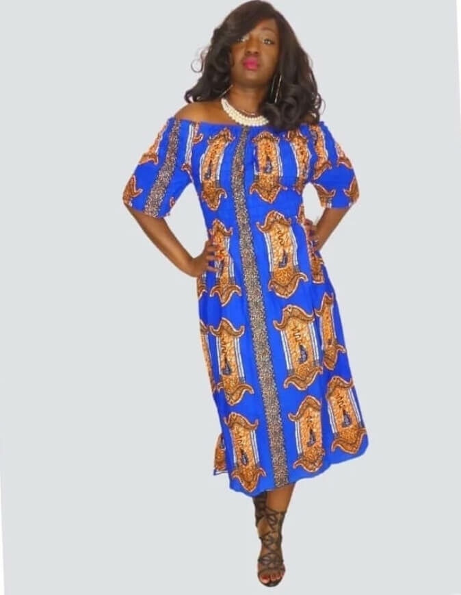 Robe été Valentine en wax africain motifs ethnique coton été
